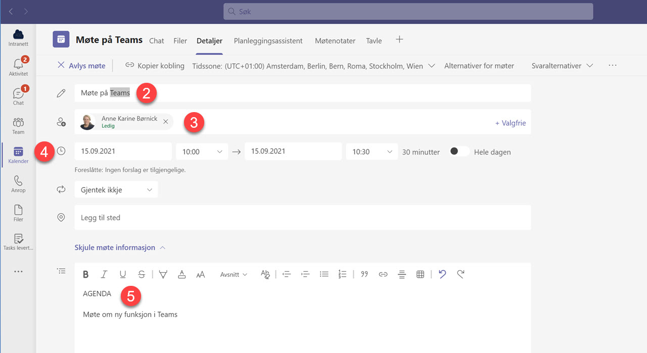 Automatisk opptak av møter i Microsoft Teams 2