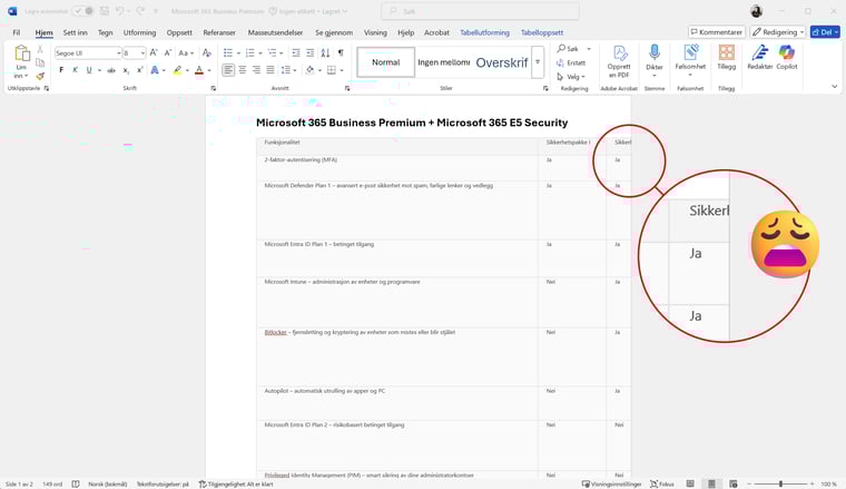 Automatisk tabelljustering i Word 2