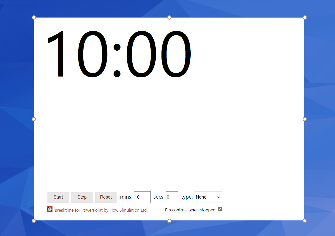 Hvordan aktivere Breaktime countdown timer i Powerpoint 5