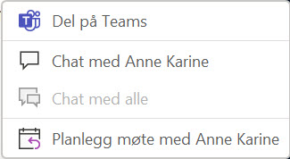 Hvordan bruke Teams meny i Outlook 3