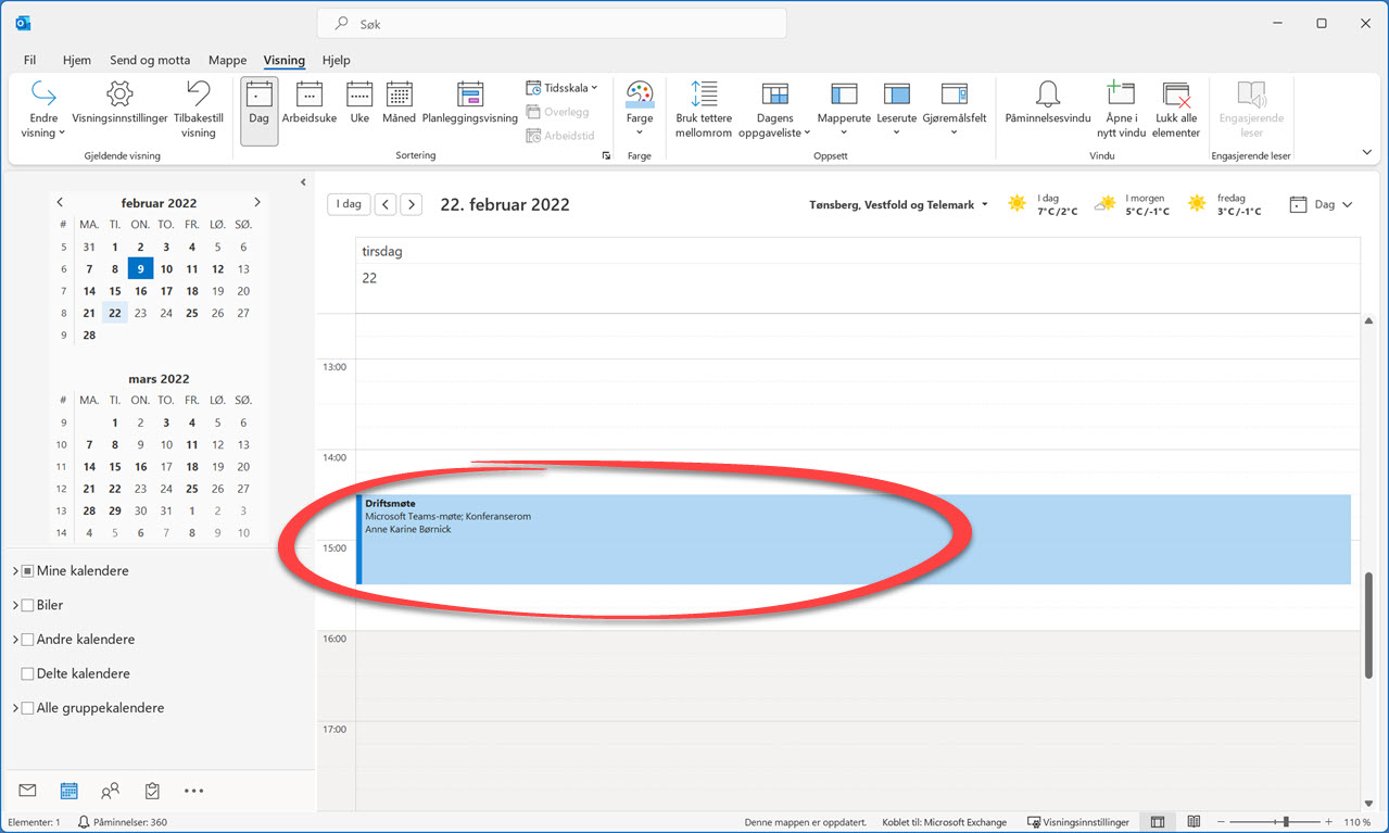Hvordan sett fargeregler på møter i Outlook 1