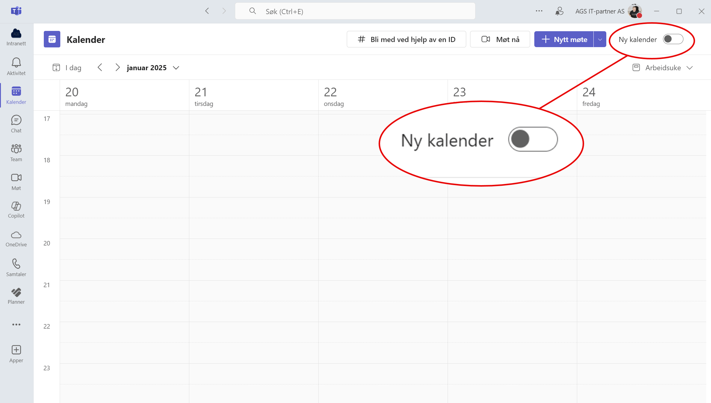 Hvordan aktivere ny kalender i Microsoft Teams 1