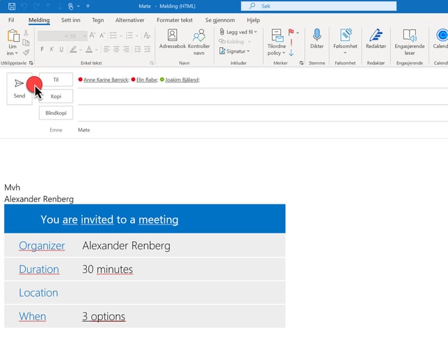 Hvordan bruke Microsoft Find Time for planlegging av møter i Outlook 8