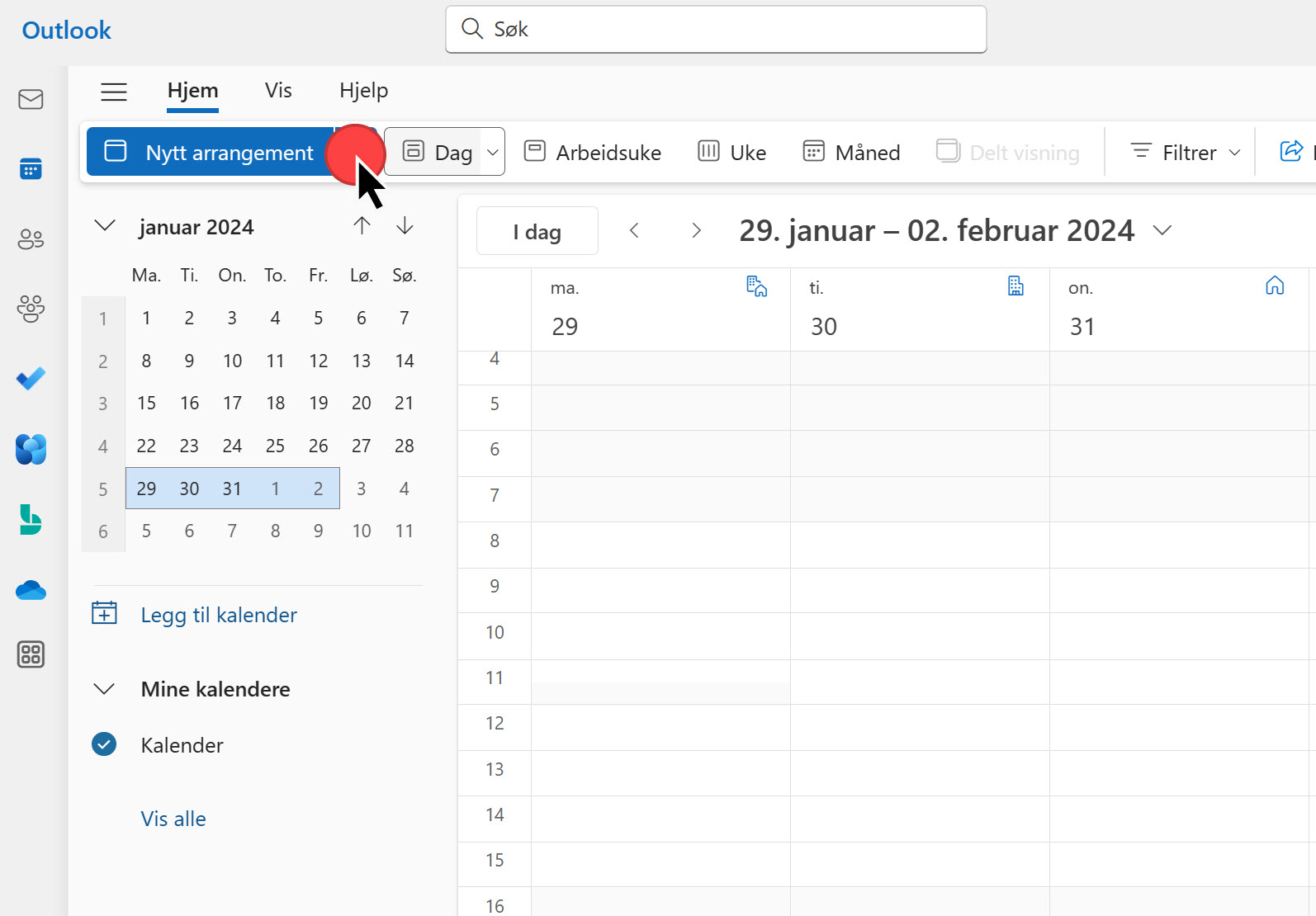 Hvordan bruke ny kalender i nye Outlook