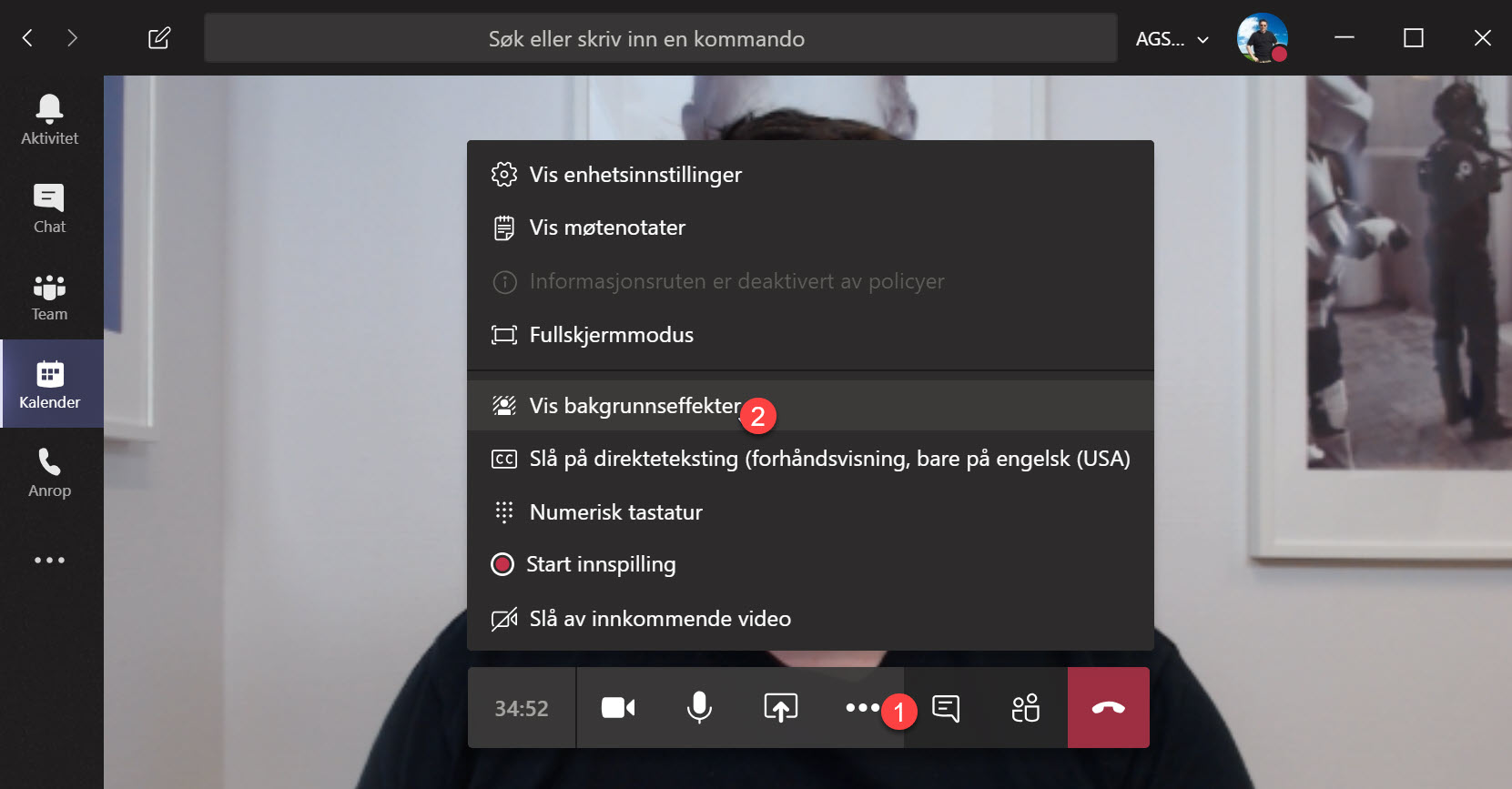 Hvordan endre bakgrunnen på møter i Microsoft Teams 01