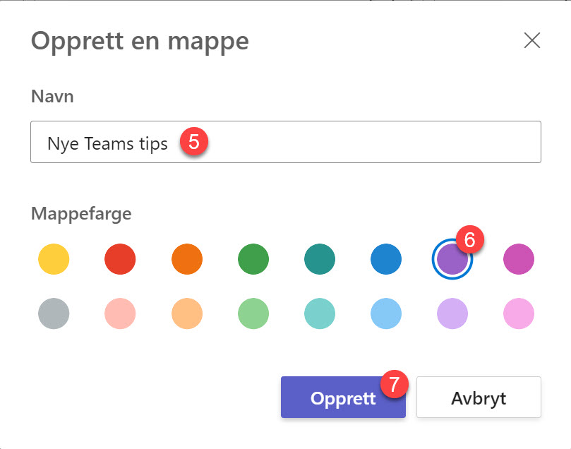 Hvordan endre farge på mapper i Teams