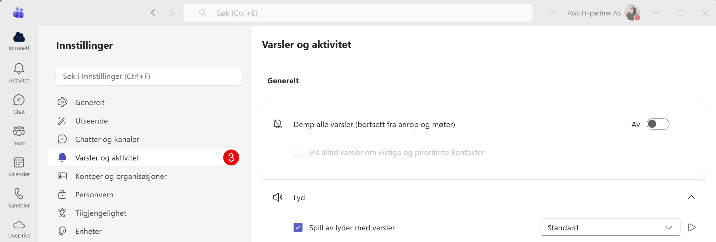 Hvordan endre vising av varsel i Microsoft Teams 2