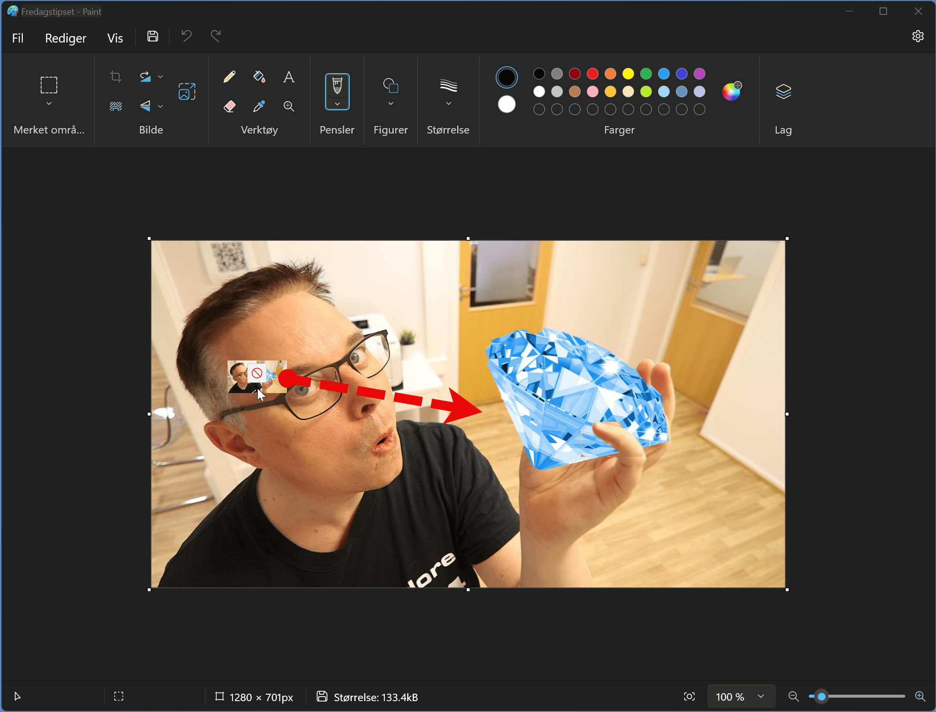 Hvordan fjerne bakgrunn på bilder med Microsoft Paint 4