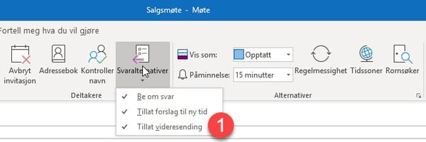 Hvordan hindre videresending av et møte i Outlook 2