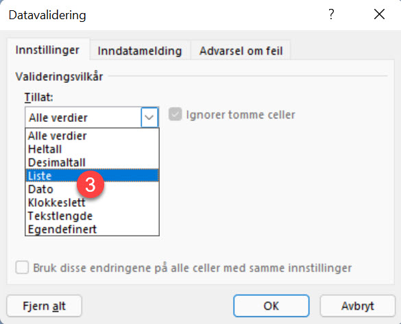 Hvordan lage Dropdown Lists i Excel