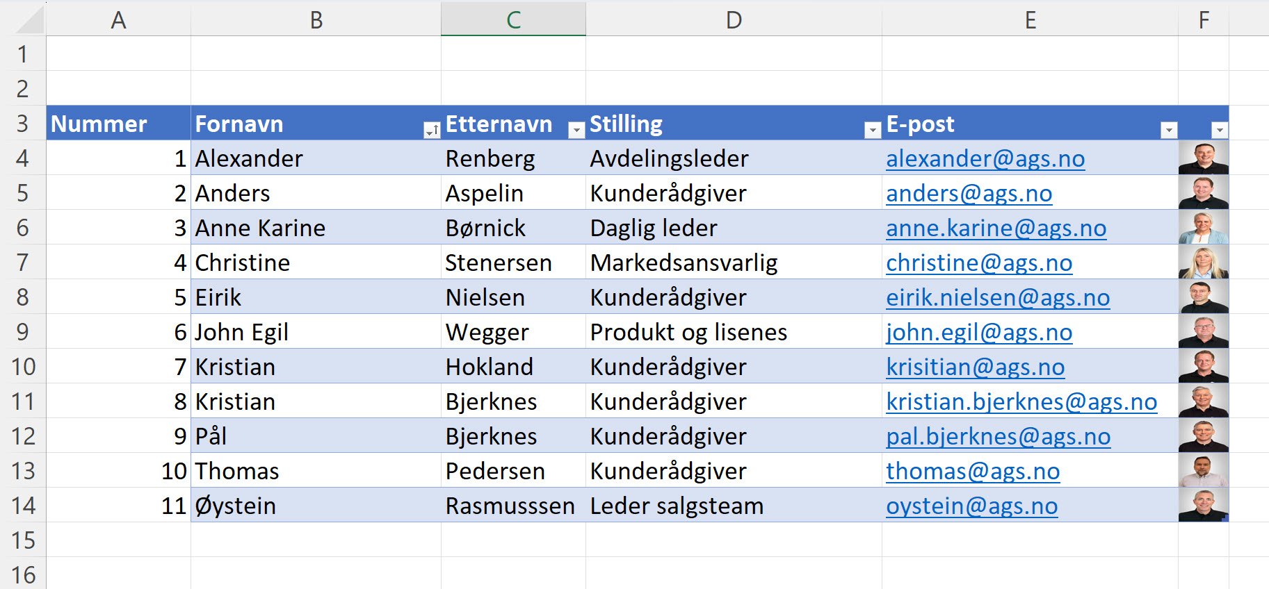 Hvordan lage en dynamisk nummerert liste i Excel