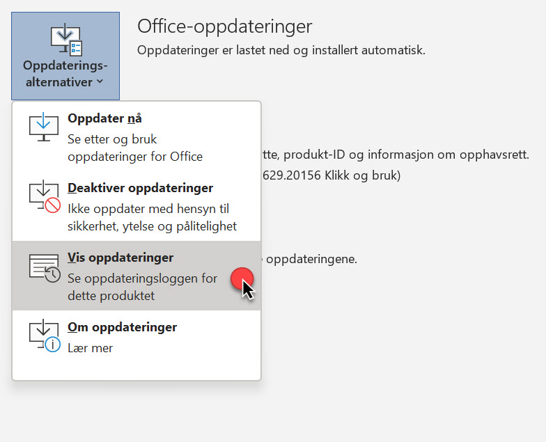 Hvordan oppdatere Office pakken i Microsoft 365 6