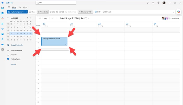 Hvordan redigere gjentakende møter i Outlook kalenderen 1