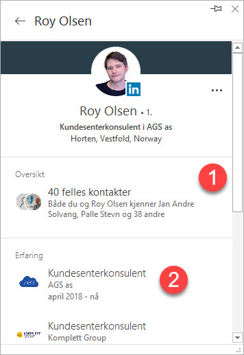 Hvordan se linkedin profiler i Outlook 3