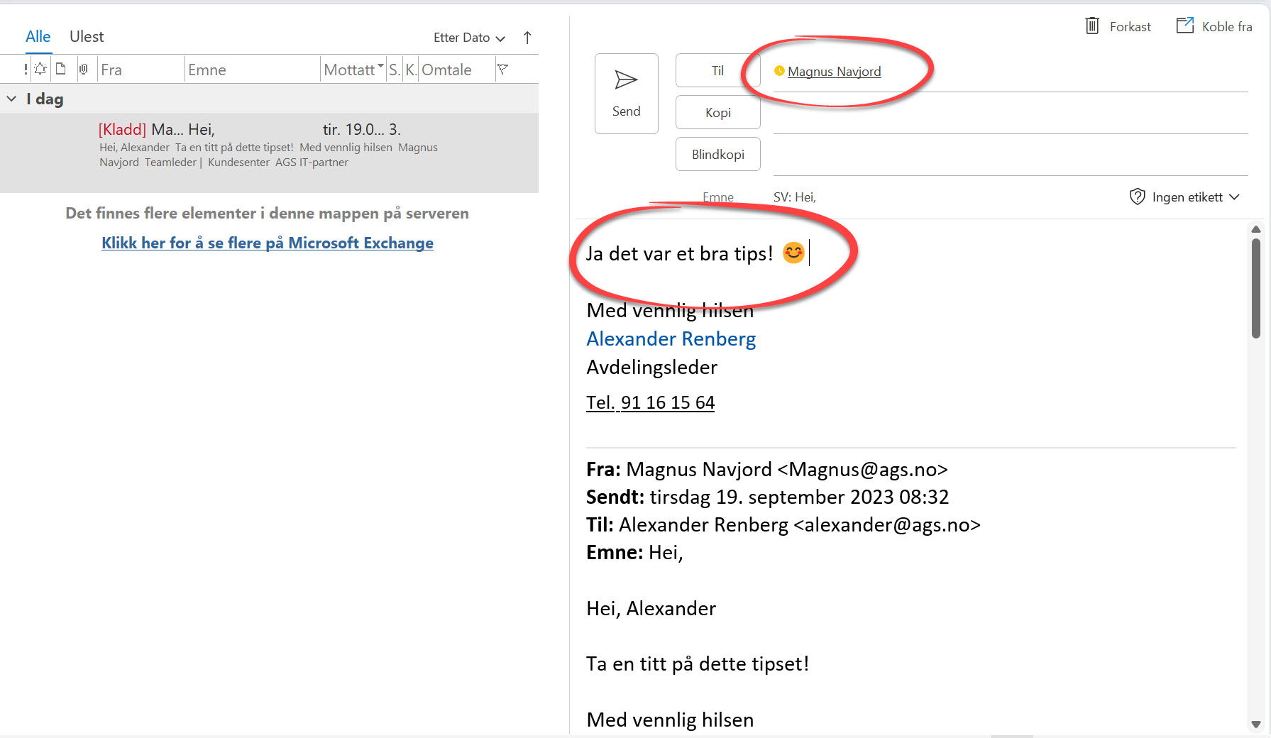 Hvordan sende Teams melding fra Outlook 2