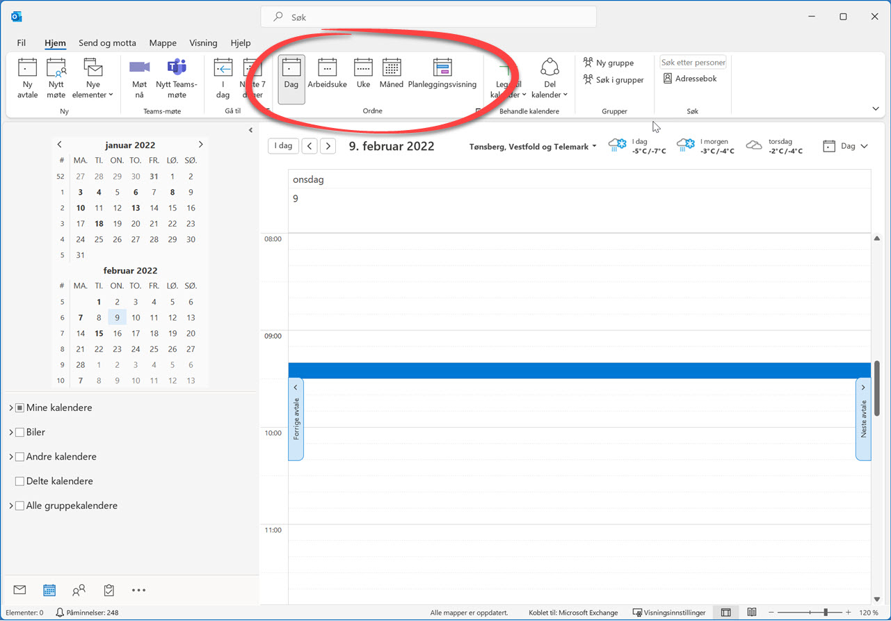 Hvordan vise utvalgte datoer i Outlook kalenderen