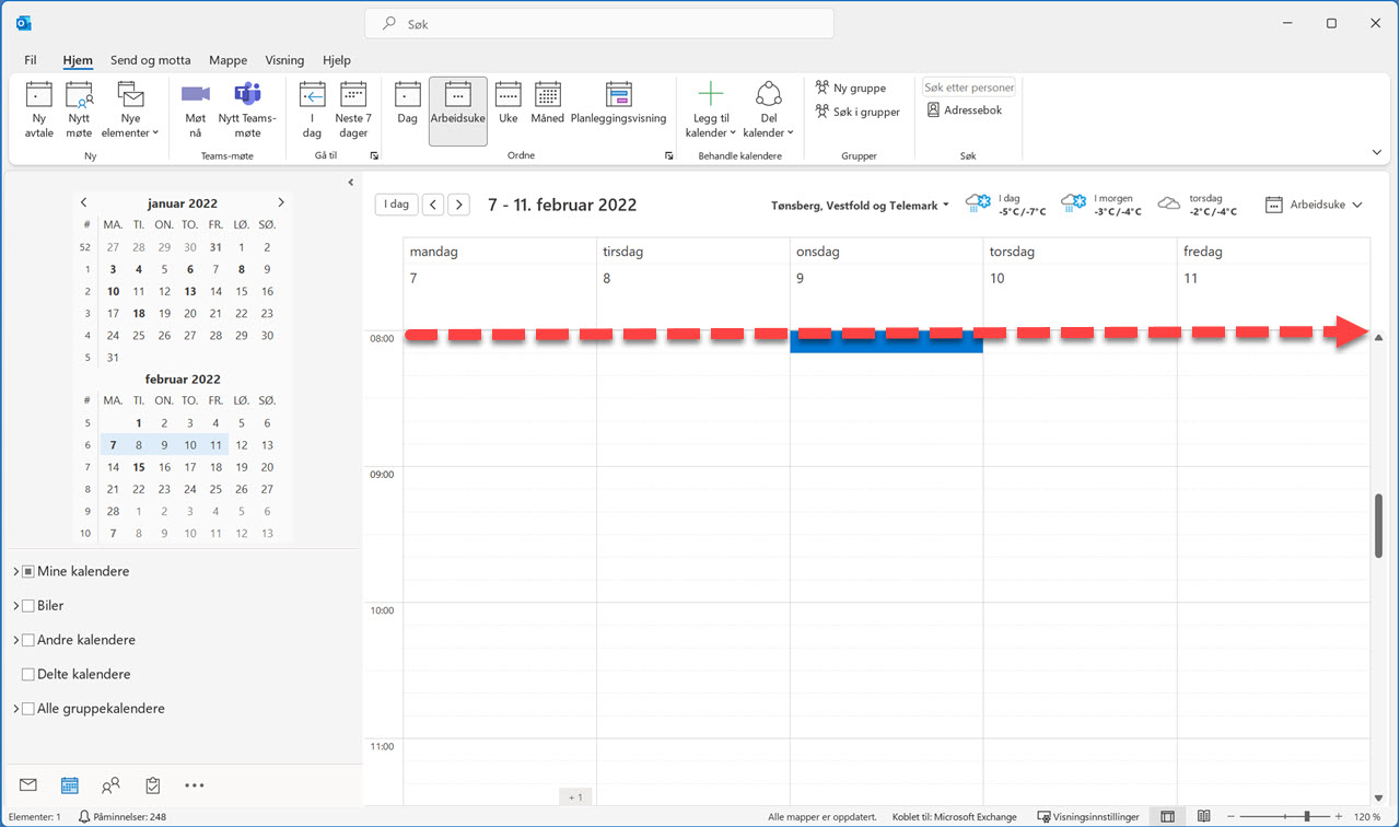 Hvordan vise utvalgte datoer i Outlook kalenderen