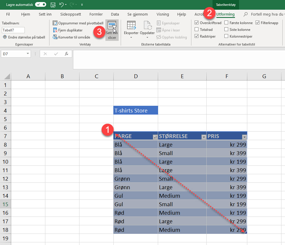 Magisk Excel Triks - Slik bruker du Slicer funksjonen 2
