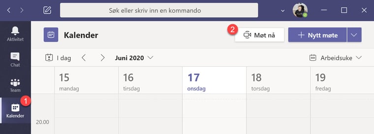 Microsoft Teams - Hvordan bruke MØT NÅ funksjonen til å opprette møter umiddelbart 1