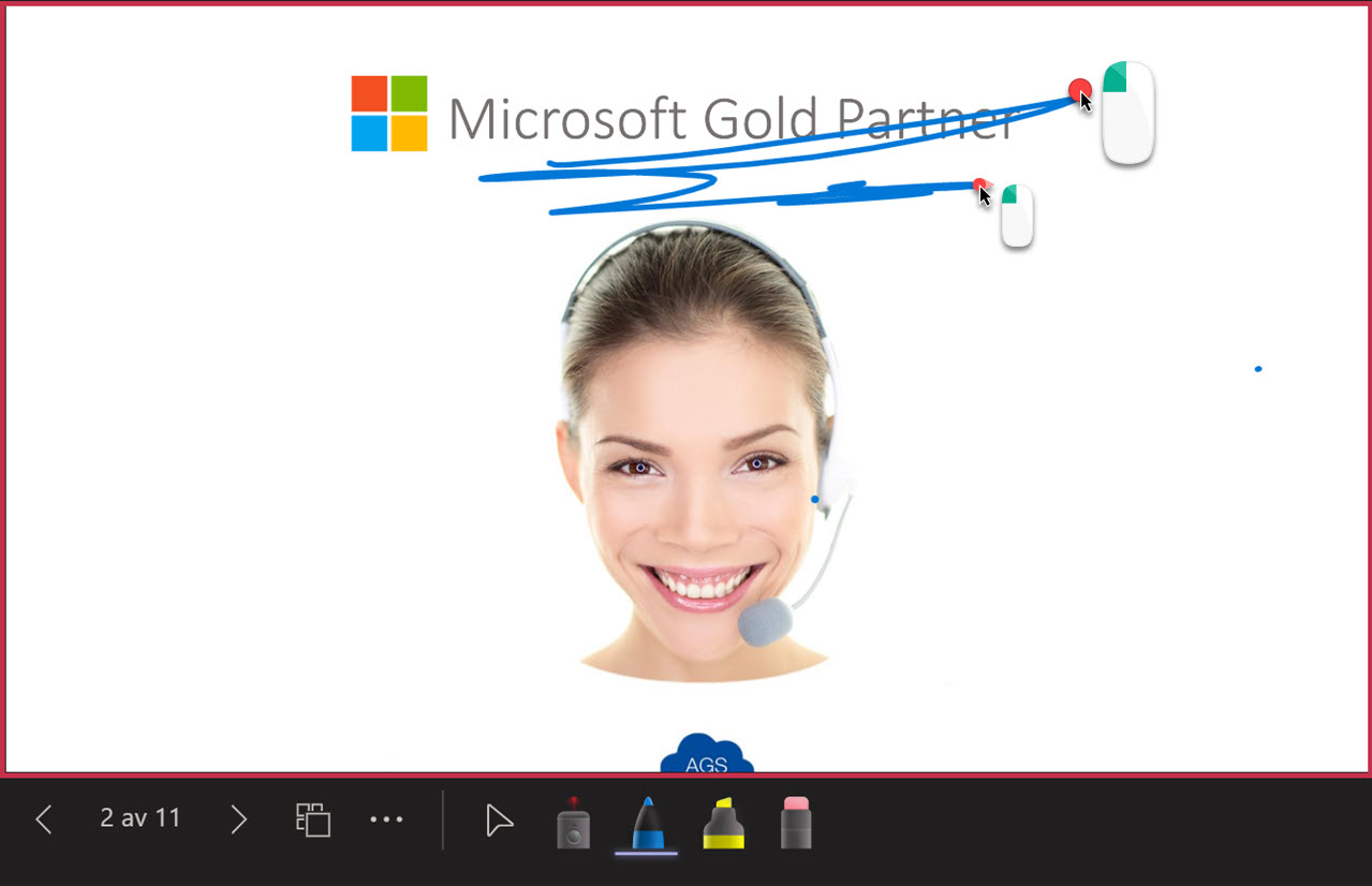 Microsoft Teams - Laser peker og pen i Powerpoint Live 09