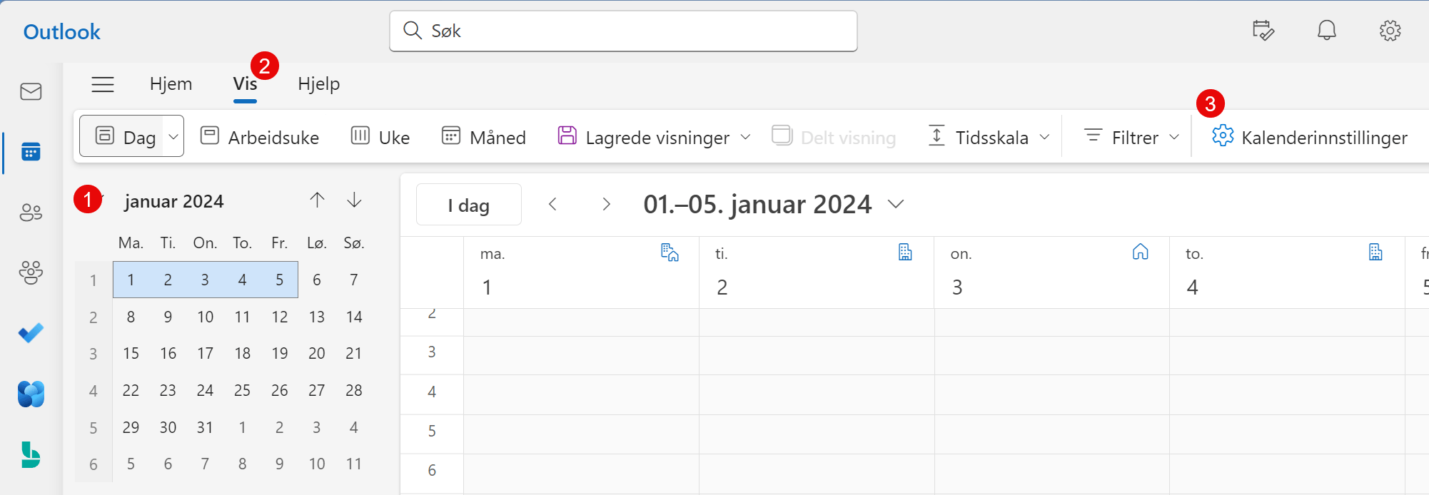 Nye Outlook - Vis avslått møte i kalenderen 2