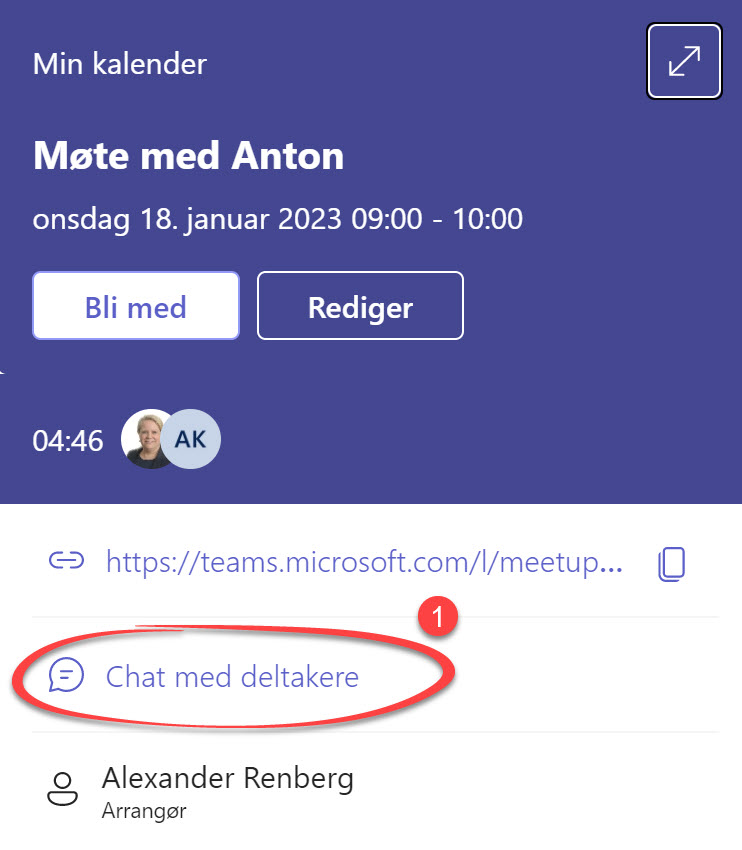 Se hvem som er i møtet i Teams 7