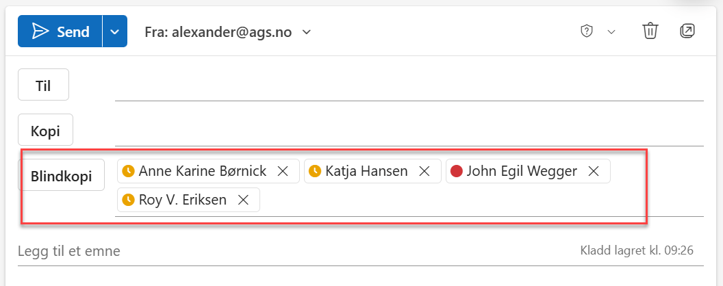 Hvordan aktivere blindkopi i Outlook 0