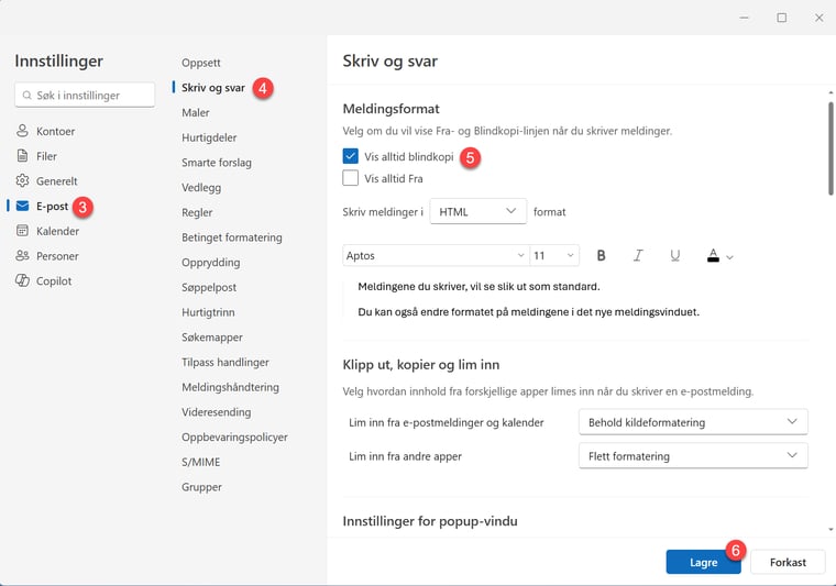 Hvordan aktivere blindkopi i Outlook 4