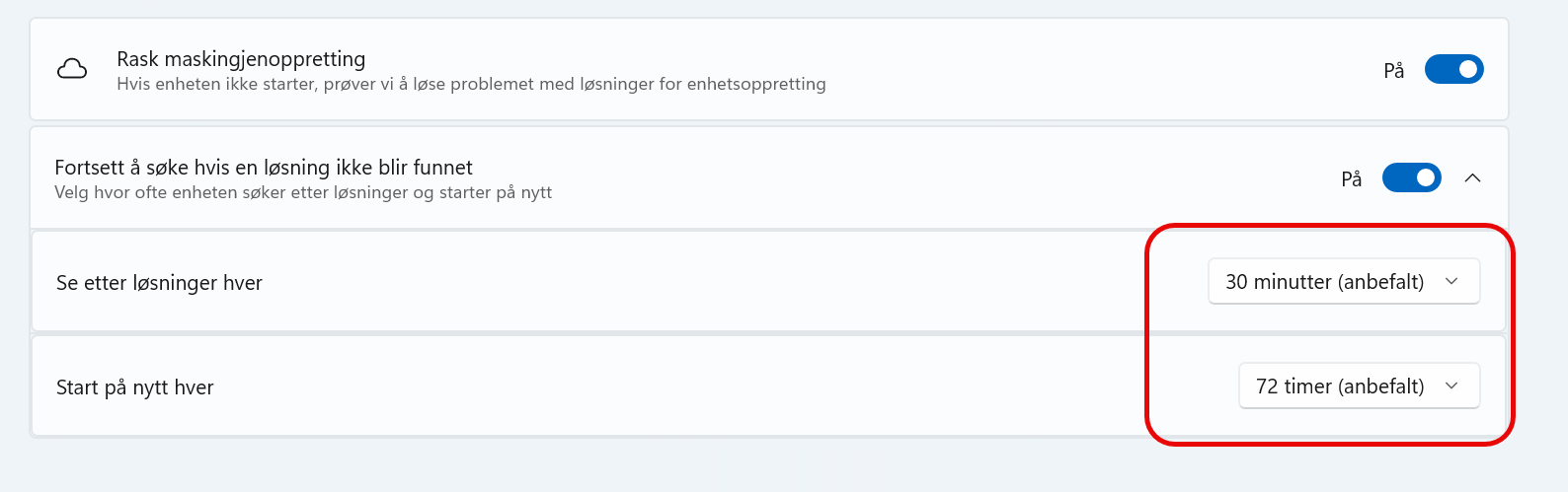 Hvordan aktivere rask maskingjenoppretting i Windows 11 7