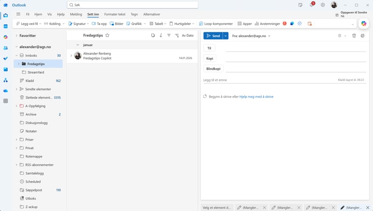 Hvordan bruke hurtigdeler i Outlook 1