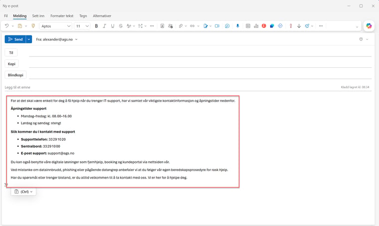 Hvordan bruke hurtigdeler i Outlook 3