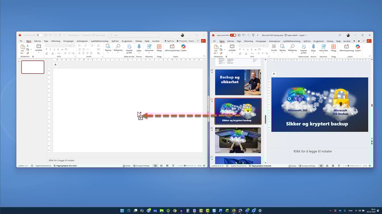 Hvordan bruke lysbilder på nytt i PowerPoint 2