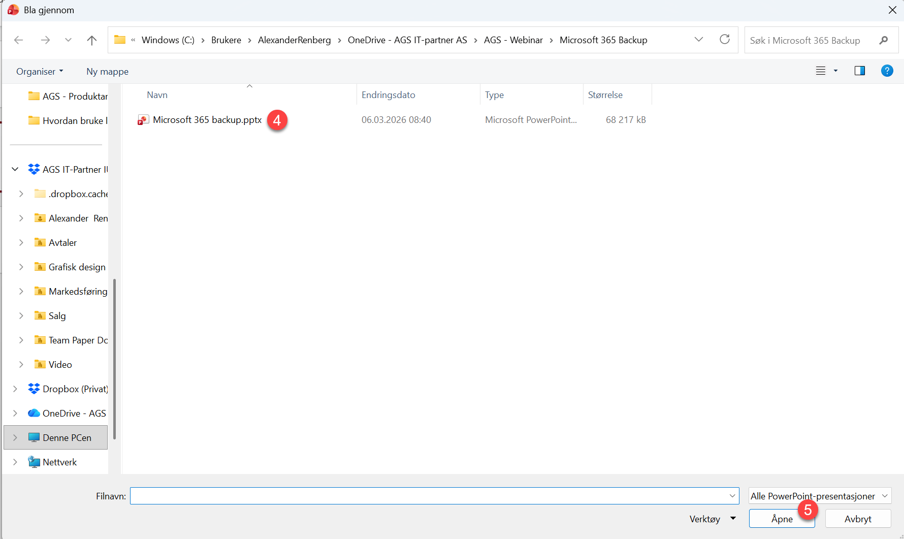Hvordan bruke lysbilder på nytt i PowerPoint 5