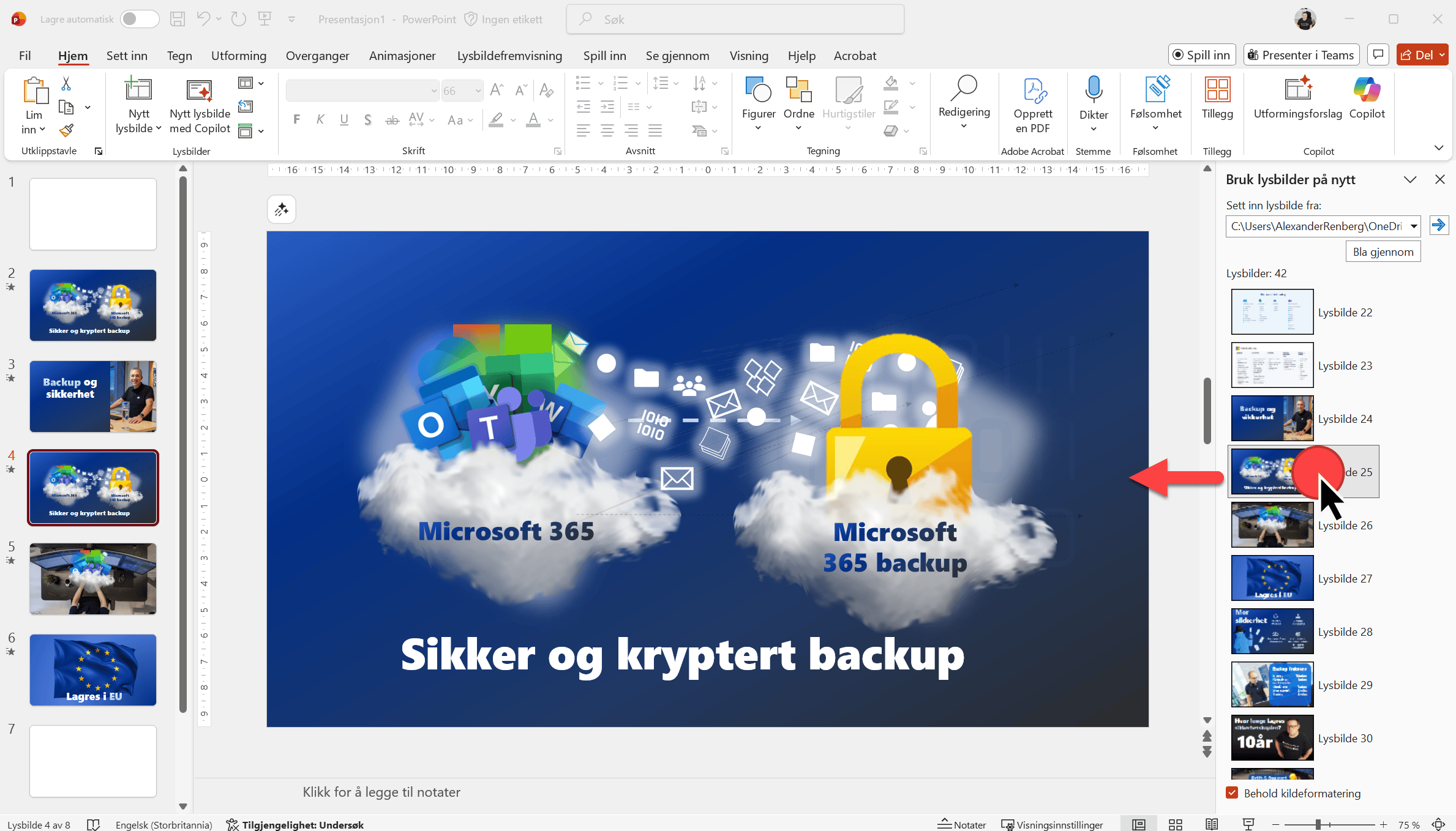Hvordan bruke lysbilder på nytt i PowerPoint 8