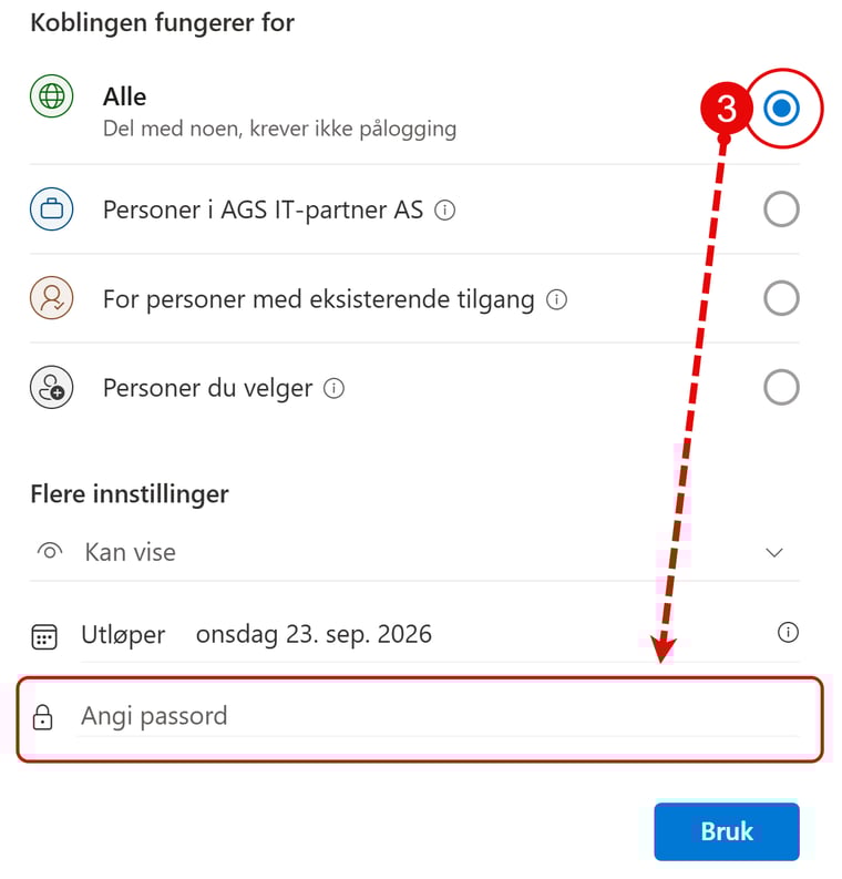 Hvordan dele filer med passordbeskyttelse i OneDrive 4