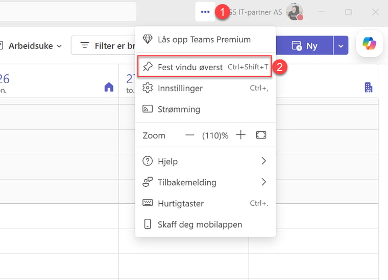 Hvordan feste Teams vinduet til skjermen 2