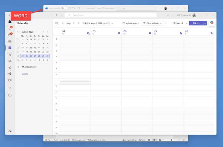 Hvordan feste Teams vinduet til skjermen 3