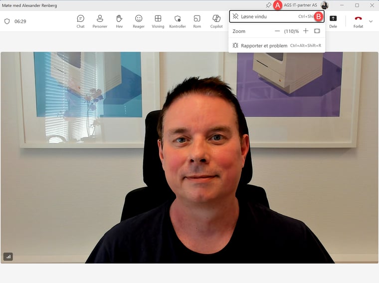 Hvordan feste Teams vinduet til skjermen 4