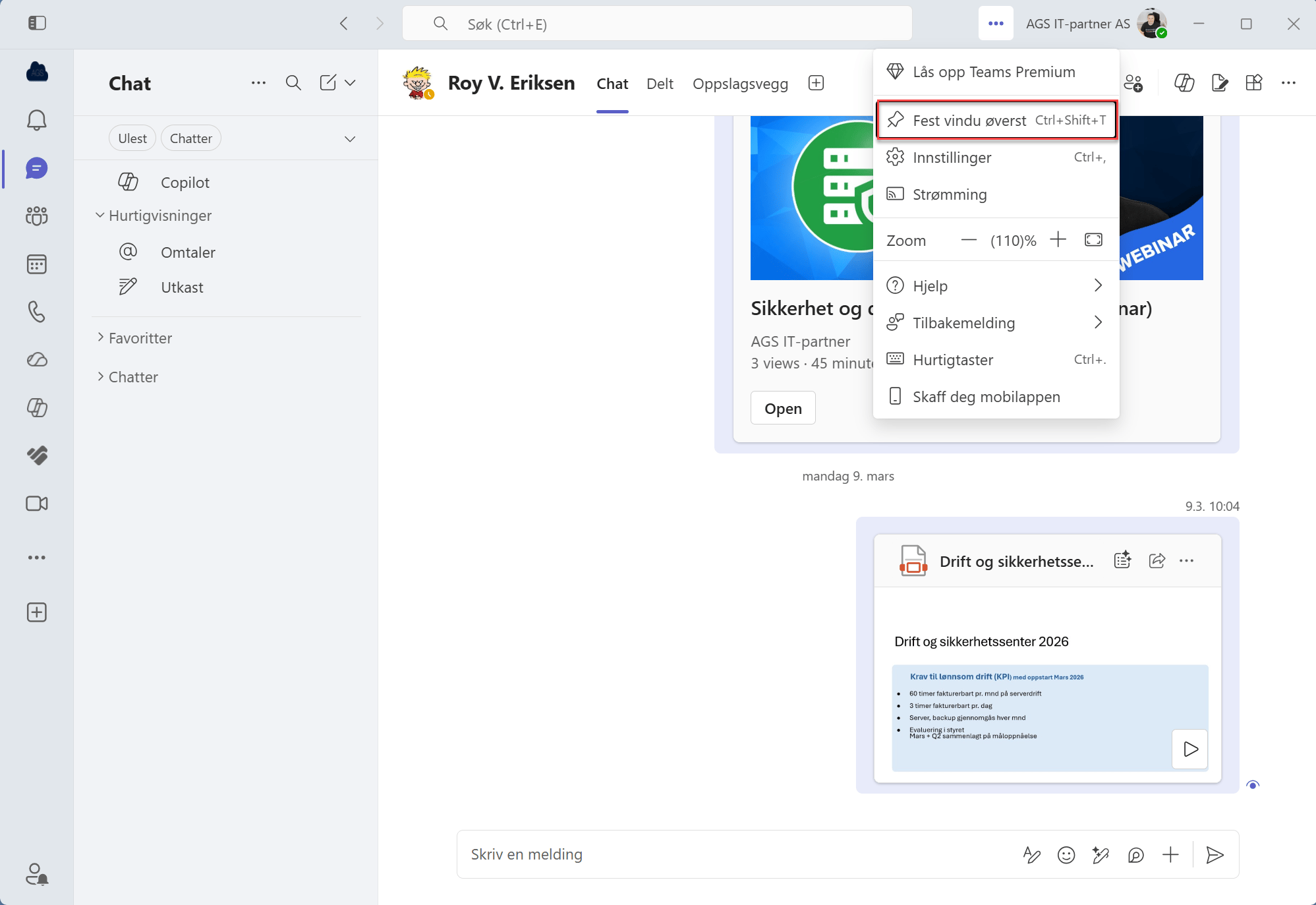 Hvordan feste Teams vinduet til skjermen 6