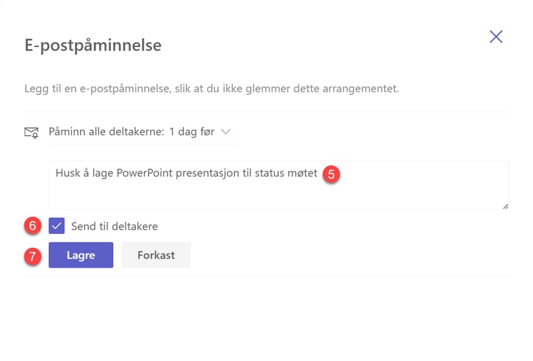 Hvordan justere møte påminnelser i Teams 6