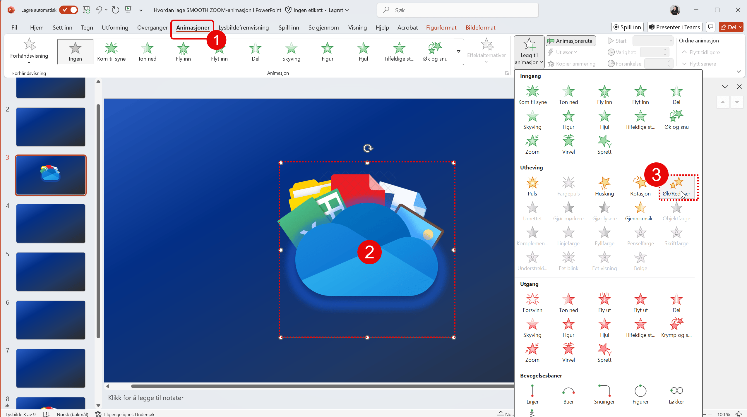 Hvordan lage SMOOTH ZOOM animasjon i PowerPoint 1