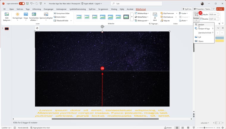 Hvordan lage Star Wars tekst i PowerPoint 14