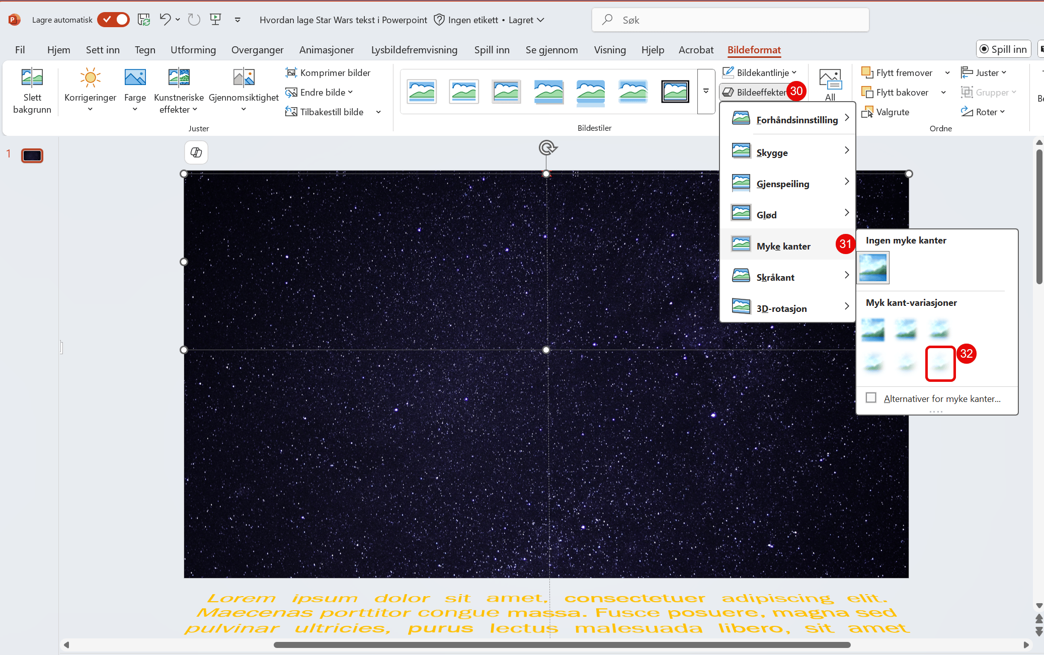 Hvordan lage Star Wars tekst i PowerPoint 15
