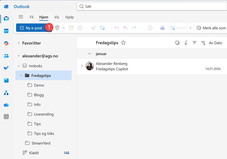 Hvordan lage e-postmal i Outlook 1