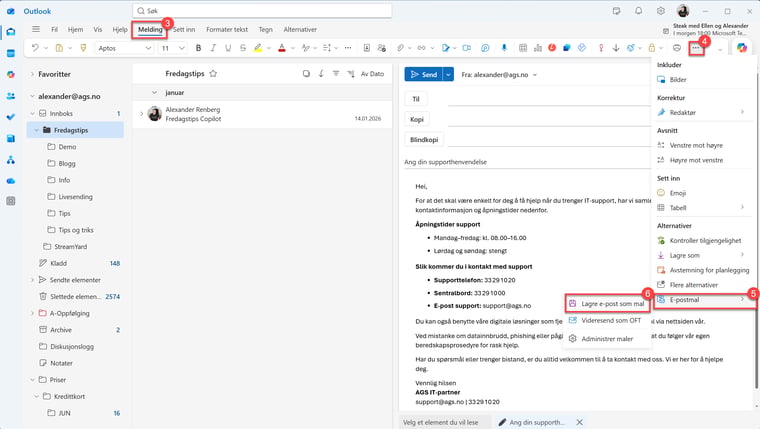 Hvordan lage e-postmal i Outlook 3