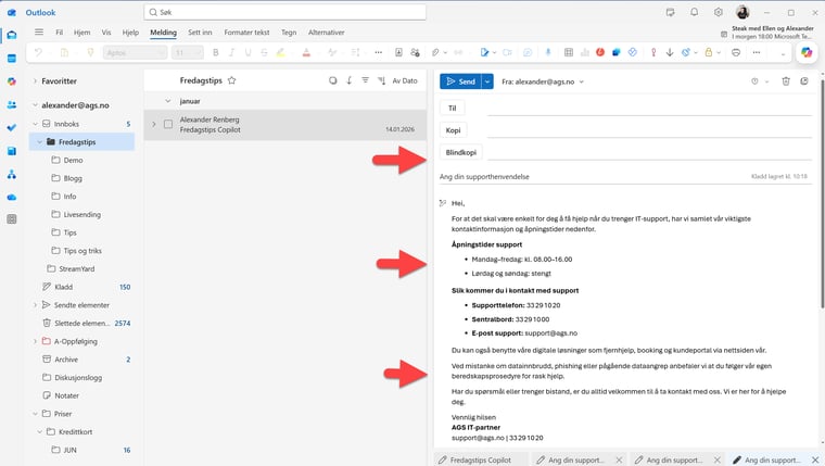 Hvordan lage e-postmal i Outlook 7