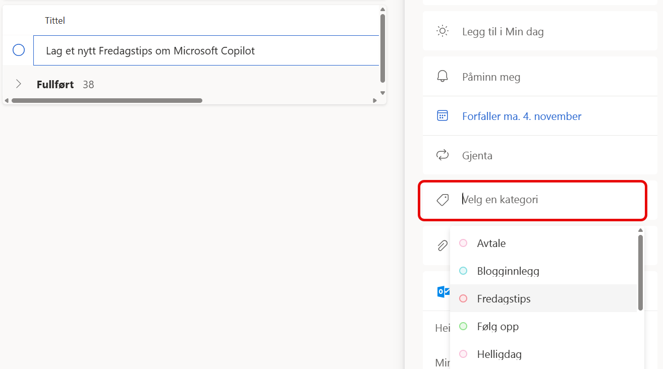 Hvordan lage en oppgave i Microsoft To Do fra en e-post i Outlook 9