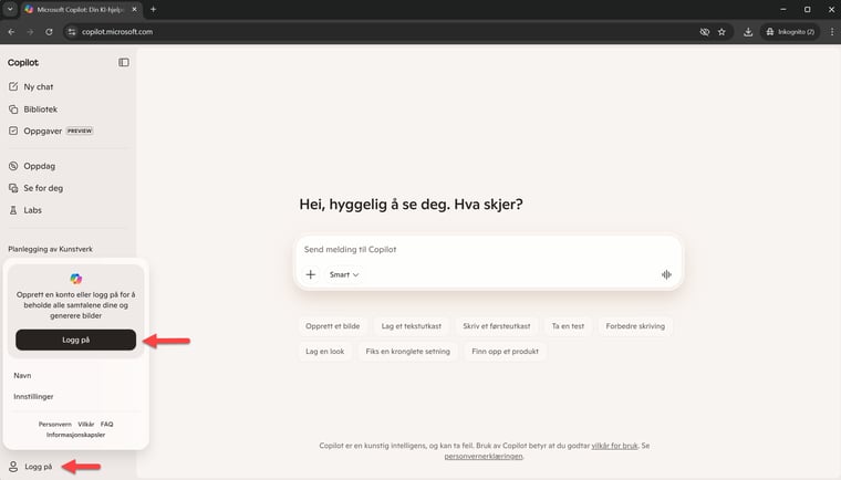 Hvordan lage et bilde med Microsoft Copilot Chat 2