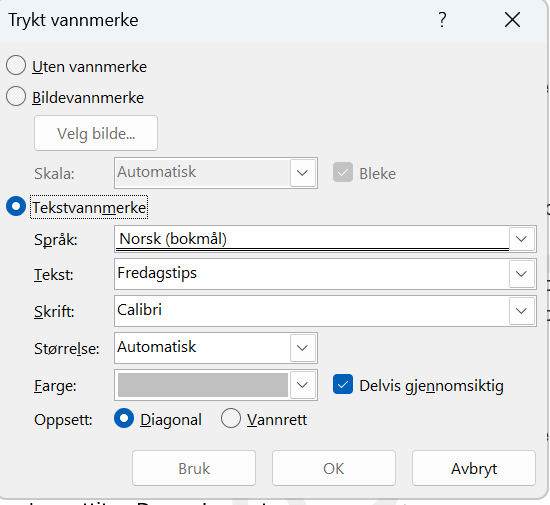 Hvordan lage vannmerke i Word dokumenter 9