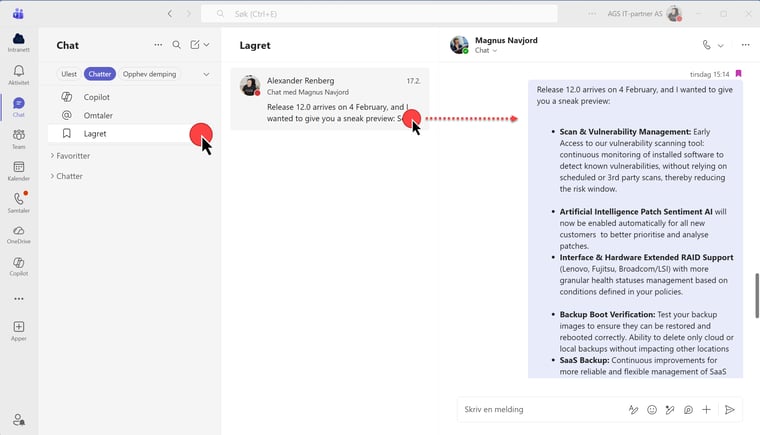 Hvordan lagre meldinger i Teams 5